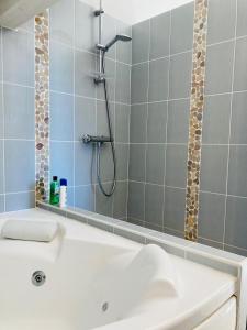 Ένα μπάνιο στο Grand appartement 1ch vue Océan