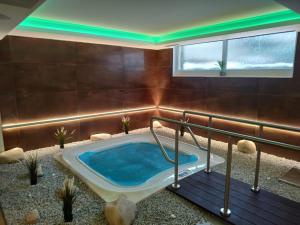 a bathroom with a jacuzzi tub in a room at Anna SPA & Wellness Hotel Nejdek in Nejdek
