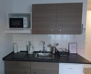 Kuchyň nebo kuchyňský kout v ubytování Apartmani Karlo