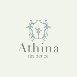 un logotipo para una empresa de asistencia sanitaria con dos mujeres en posesión de una planta en Athina résidence en Nydri