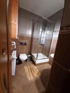 Kylpyhuone majoituspaikassa Pensiunea Montan din Bran,sat Simon SPA indoor