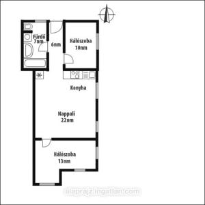 a picture of a floor plan of a house at Hillside Apartment with AC & heating in Grande Maison in Budapest