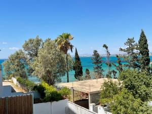 a view of the ocean from a house at Dar Sheherazade in Hammamet