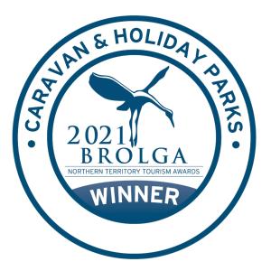 a logo for the niagara and holidays broga winner at Oasis Tourist Park in Palmerston