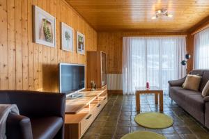 TV a/nebo společenská místnost v ubytování Chalet Sunnegga