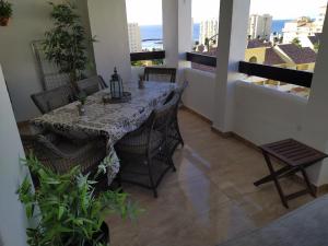 A balcony or terrace at reina sofia 45
