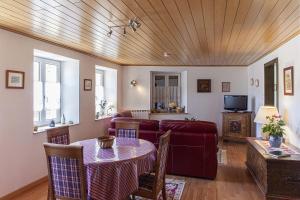 TV a/nebo společenská místnost v ubytování Gîte La Glycine
