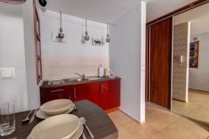 Kuchyňa alebo kuchynka v ubytovaní Krynica Apartamenty Studio Centrum 62 Parking + 4 fotografie