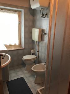 a bathroom with a toilet and a sink at Appartamenti Perlot Marco in Fai della Paganella