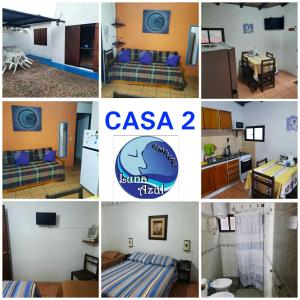 a collage of photos of a room at Luna Azul in Piriápolis