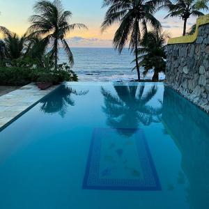 a swimming pool with a view of the ocean at Barbanera Club & Hotel de Charme in Caucaia