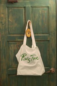 a big tree bag hanging on a door at Big Tree Boutique Hotel in Ko Tao