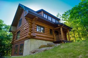 een boomhut op een heuvel met bomen bij Tremblant Mountain Chalets in Lac-Superieur