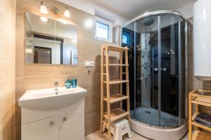 Koupelna v ubytování Apartmán Liška v Peci - apartmánový dům Horalka, Pec pod Sněžkou