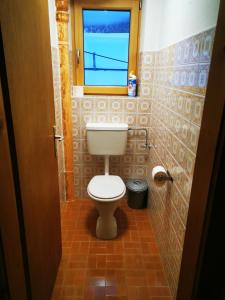 a bathroom with a toilet and a window at Haus Gamssprung in Steinberg am Rofan +39 photos
