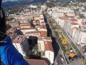an aerial view of a city with buildings at Hotel Chambord in Menton