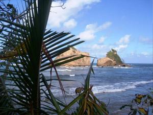 a view of a beach with rocks in the ocean at Calibishie Sandbar in Calibishie