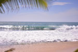 a group of surfers riding a wave in the ocean at The Spice Trail in Arugam Bay
