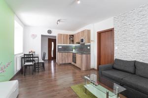 Kuchyň nebo kuchyňský kout v ubytování Saeli Apartments
