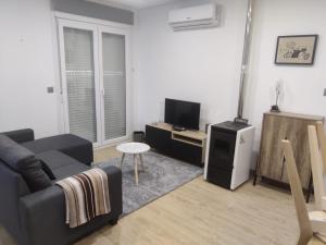 - un salon avec un canapé et une télévision dans l'établissement Dina House, à Boticas
