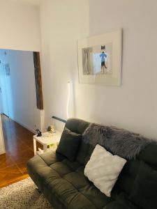 a living room with a couch and a painting on the wall at Precioso Apartamento Madrid Centro in Madrid