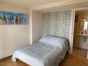Ένα ή περισσότερα κρεβάτια σε δωμάτιο στο Villa Eze Vue Mer