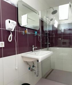 a bathroom with a sink and a mirror at Royal Apartmani in Banja Luka
