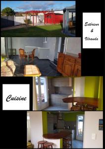 un collage de photos d'une cuisine et d'une maison dans l'établissement Gîte Les Galipes, à Mareuil-sur-Ay