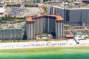 an aerial view of a beach and buildings at Shores of Panama III in Panama City Beach