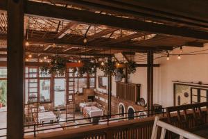 a large room with a stage in a building at Motel Almy in Zenica