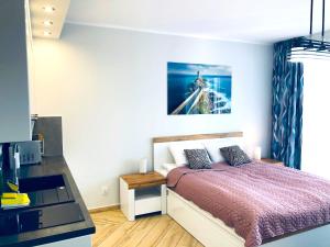 Posteľ alebo postele v izbe v ubytovaní Apartment Superior Baltic with Terrace - FREE Pool, Saunas, Jacuzzi, Fitness, Salzgrotte