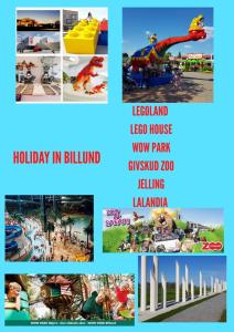 a collage of pictures of attractions at a carnival at 4 minute walk to LEGO House - n4 in Billund
