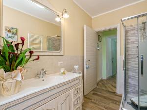 een badkamer met een wastafel en een douche bij Apartment Nonna Nina by Interhome in Vercana