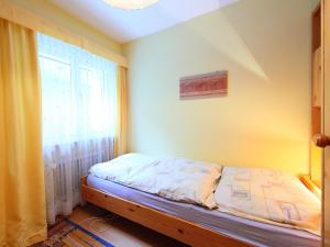 Ce lit se trouve dans un dortoir doté d'une fenêtre. dans l'établissement Apartment St- Martin by Interhome, à Zermatt