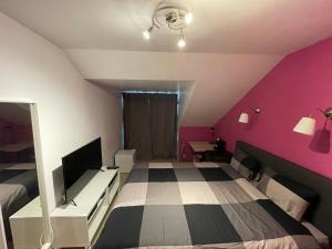 TV a/nebo společenská místnost v ubytování B&B groot-bijgaarden center