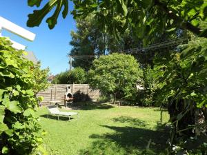 バラトンボグラールにあるHoliday Home Mandorle by Interhomeの芝生のベンチ付き庭園