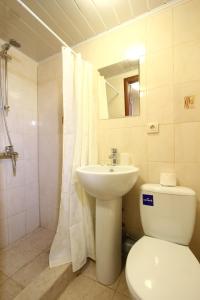 a bathroom with a toilet and a sink at STN ApartHotel on Kolomenskaya in Saint Petersburg