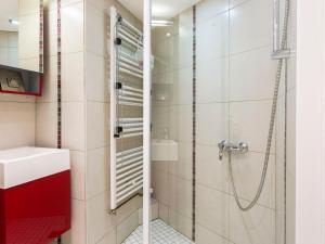 a bathroom with a shower and a sink at Studio Le Sefcotel - Val Claret-22 by Interhome in Tignes
