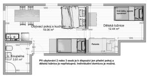 Plán poschodí v ubytovaní Šedivinské apartmány - rodinné apartmány v Orlických horách