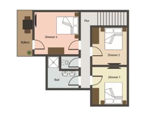 Půdorys ubytování Apartment am Ziller