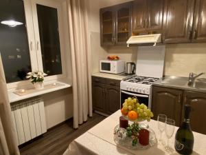 Kuchyň nebo kuchyňský kout v ubytování Apartments Anna