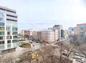 a view of a city with buildings and a street at TVST Apartments Belorusskaya in Moscow