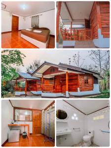 un collage de quatre photos d'une maison dans l'établissement บ้านภัทร์จรัส น่าน - Baan Patjarad Nan, à Ban Fai Kaeo