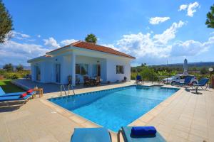 a villa with a swimming pool and a house at The Vines in Lachi