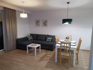 a living room with a couch and a table at APARTAMENT ADAMENTIS LUBAWA in Lubawa