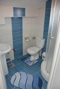 a bathroom with a toilet and a sink at Villa Jankuloski in Ohrid