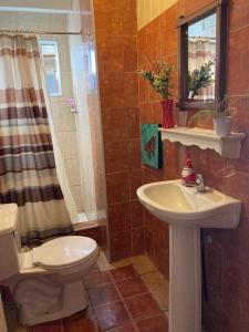 Kylpyhuone majoituspaikassa Hostal Sol Temuco