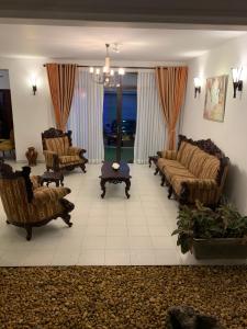 可倫坡的住宿－Elegance Oasis, Colombo 3，带沙发、椅子和桌子的客厅