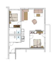 Půdorys ubytování Appartement Pension Strolz