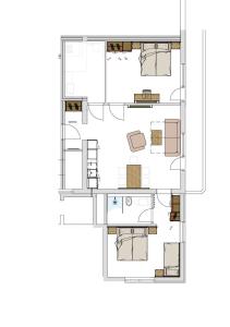 Půdorys ubytování Appartement Pension Strolz